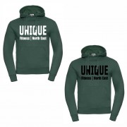 Unique Fitness Hooded Sweatshirt - Black or White Print Options